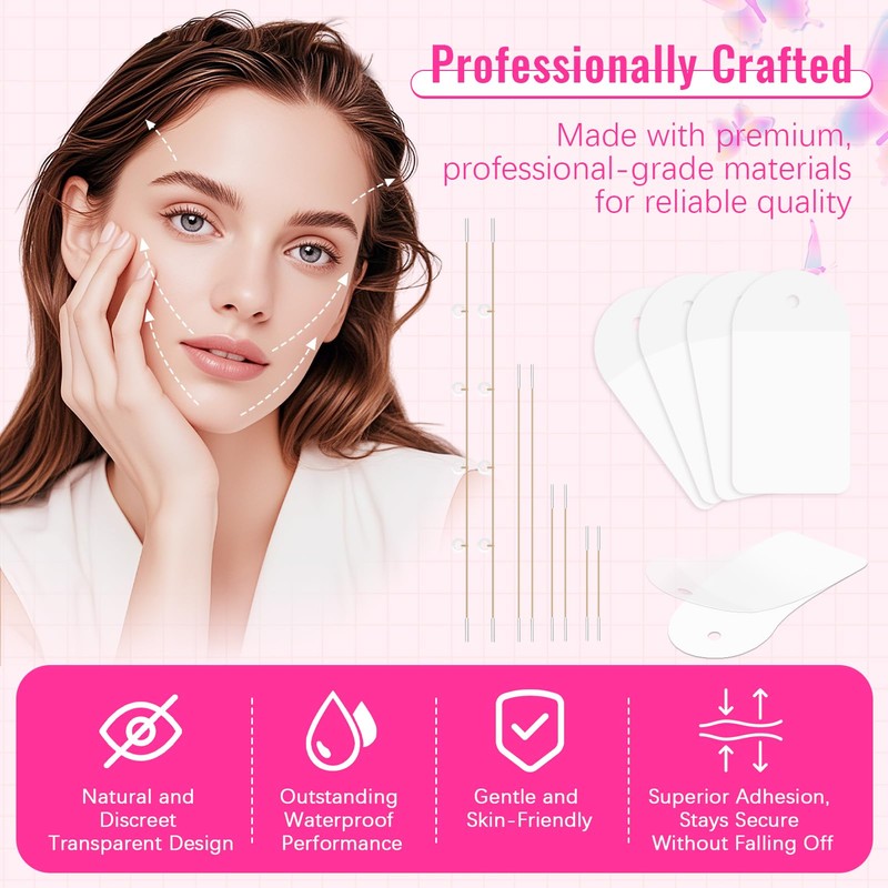 Face Lift Tape Invisible with String for Lifting Sagging Skin,