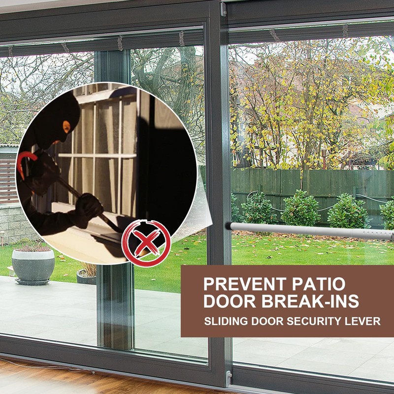 BeBecome Sliding Door Security Bar，17-50 inch Adjustable Patio Door Security