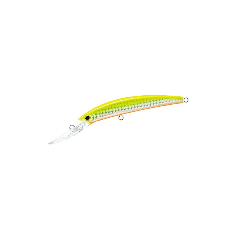 Yo-Zuri Crystal Minnow Deep Diver Lure, 3-1/2-Inch, Holographic Chartreuse
