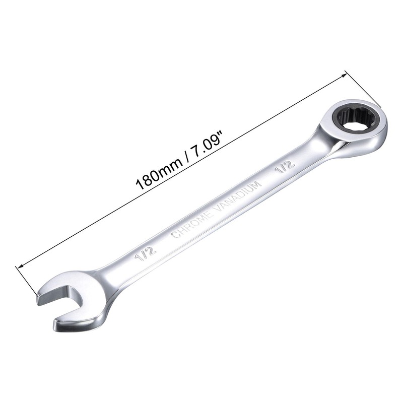 sourcing map 1/2 Inch Ratcheting Combination Wrench SAE 72 Teeth