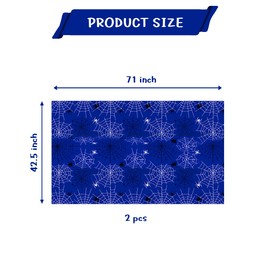 YTHKJS 2Pcs Blue Spiderweb Party Tablecloth|70.8 x 42.5 Inch| Spiderweb Birthday Party Supplies (Blue)