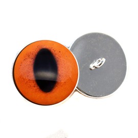 Orange Fox Sew On Button Glass Doll Eyes for Stuffed Animal Plushie Pair for Art Dolls, Sculptures, Props, Masks, Fursuits, Jewelry Making, Taxidermy, and More (16mm)