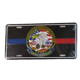 Ant Enterprises American Heroes Police Fire Dept EMT Honor Those Aluminum License Plate Tag