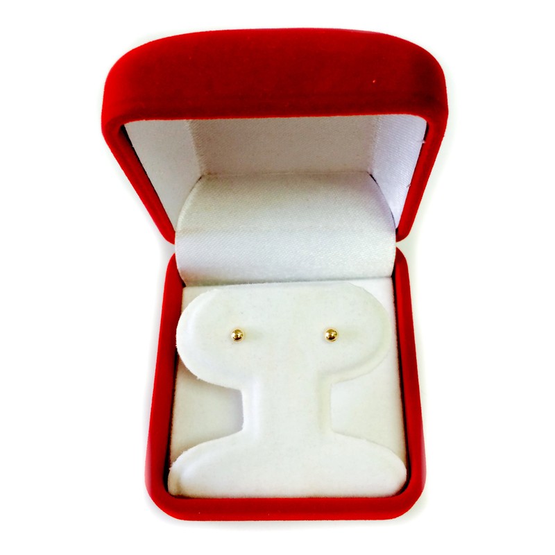 14K Yellow Gold Ball Stud Earrings, 3mm