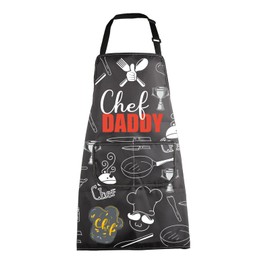 MBMSO Chef Daddy Apron for Dad Chef Gift Dad Kitchen Cooking Apron Grill Daddy Apron for Men Father's Day Gift for Papa Apron, Chef Daddy Apron-b, Standard
