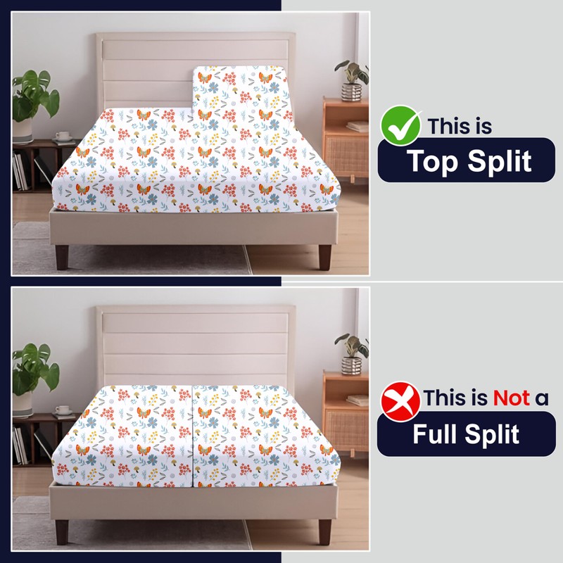 SGI bedding 32" Queen Split Top Flex Head Sheet 100%