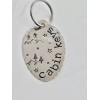 Cabin Keys Keychain, hand stamped made from vintage silver plate