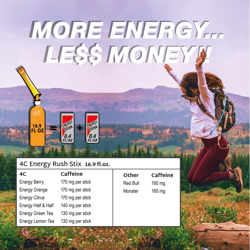 4C Energy Rush Stix, Berry 6 Pack, 18 Count, Single