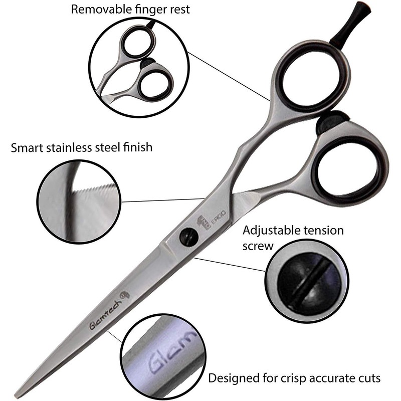 Glamtech One Ergo Hairdressing Scissors, Ergonomic Handle, 5-Inch