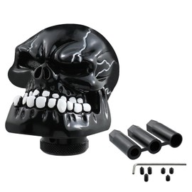 Bashineng Skull Shift Knob Transmissions Gear Shifter Stick Handle Shifting Lever Fit Most Manual Automatic Cars Truck SUV (Black)