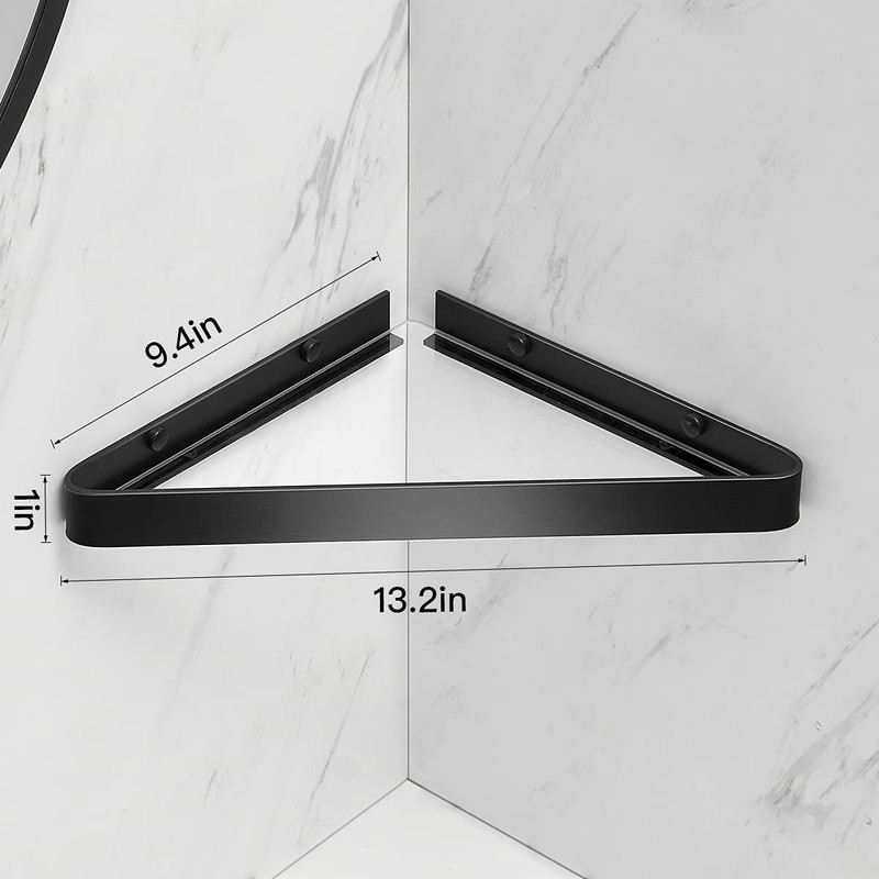 VOLPONE Bathroom Shelves Wall Mounted Glass Corner Shower Shelf for