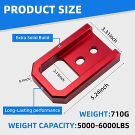 PT974-35250 Front Tow Hooks Compatible with Toyota Tacoma 2024-2026, 4Runner 2025-2026, Land Cruiser 250 2024-2025, Heavy-Duty Red Recovery Hooks 2PCS, Direct Bolt-On Installation, Truck Accessories