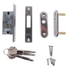 Yankee Style Sliding Auxiliary Lock (Keyed Inside & Out) Hook 10ea