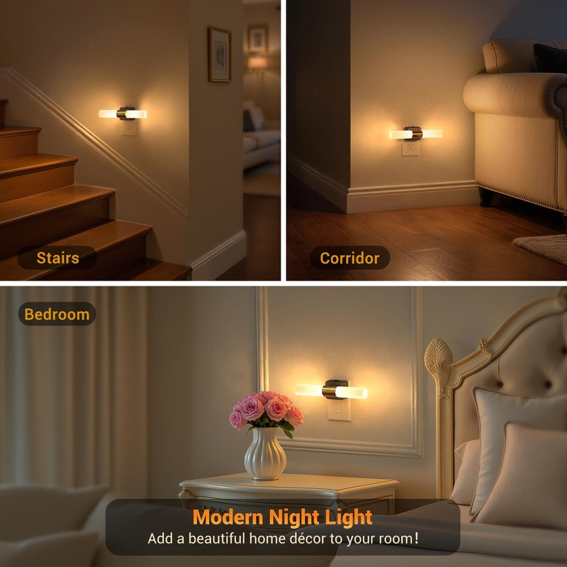 JandCase LED Night Light, Night Lights Plug into Wall, 3000K