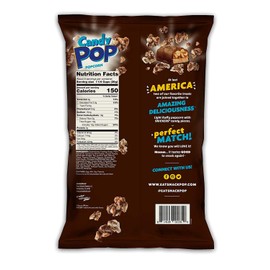 Snack Pop Snickers Candy Coated Popcorn, Made with Real Candy Pieces, Drizzled with Chocolate and Caramel, NON-GMO, 5.25oz