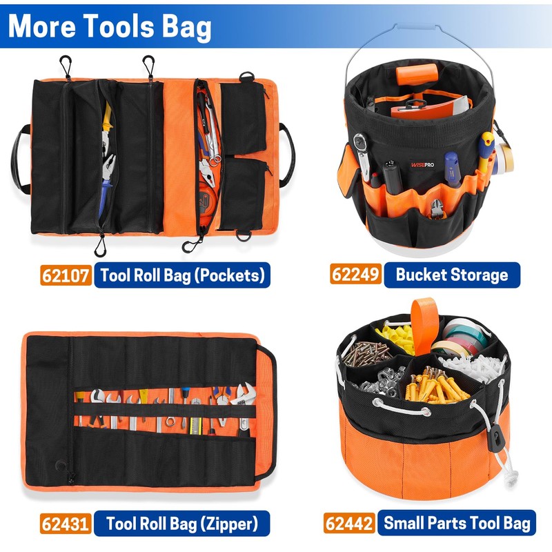 WISEPRO Bucket Tool Organizer, Bucket Organizer with 30 Pocket, Tool
