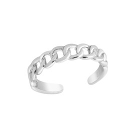AeraVida Casual Modern Open Chain Link .925 Sterling Silver Pinky or Toe Ring