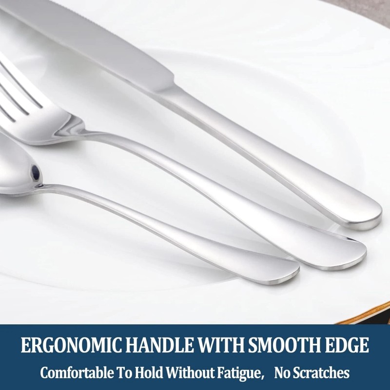 MUTNITT 8 Pieces Dinner Forks Set, Food-Grade Stainless Steel 8