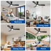 Depuley 42-Inch Ceiling Fans with Lights: Black 3 Blade Flush