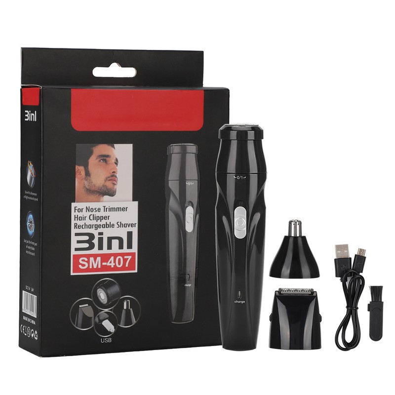 SPORTSMAN Men Electric Nose Hair Sideburns Beard Trimmer USB Hair