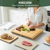 Kikcoin Bamboo Cutting Board Set with Defrosting Tray, Wood Cutting