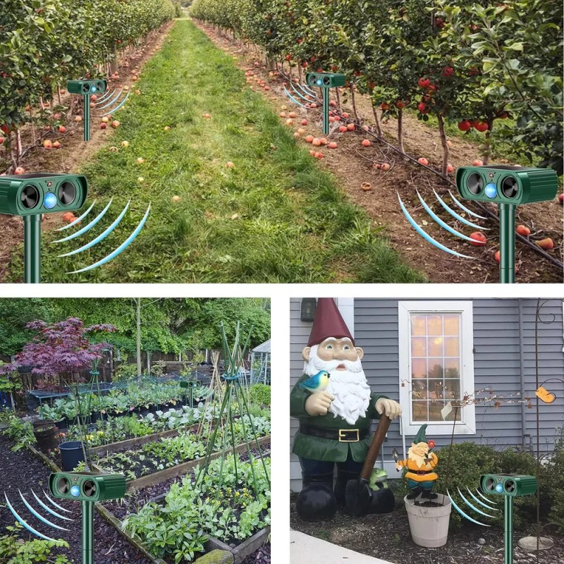 generic B 2 Ahuyentador Solar Ultrasónico Animales Para Jardín Hzx