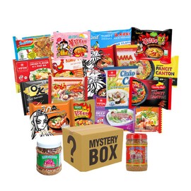 High Class Grass Ramen Sampler Box with Dried Ramen Toppings, 5 Instant Noodles with Fried Shallots and Garlic