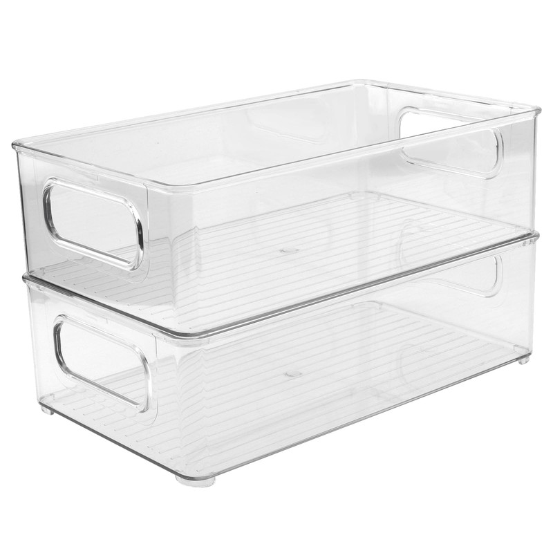 CHUENKUK Fridge Organiser, Stackable, Set of 3, 25.5 x 15.1