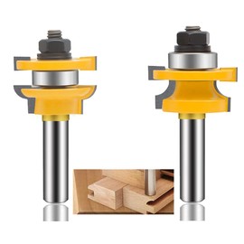 1/2 Inch Shank Router Bit Set Architectural Picture Frame Molding Bits TAIWAIN, Cabinet Wood Milling Cutter Router Bits Sets, Woodworking Miter Carbide CNC Cutting Tool for Doors, Tables (LINEB)
