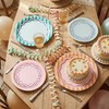 48pcs Italian Summer Party Plates Striped Paper Plates 9" +