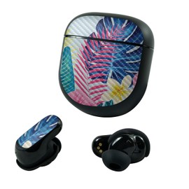 MightySkins Carbon Fiber Skin Compatible with Bose QuietComfort Earbuds II (2022) - Summer Vibes | Protective, Durable Textured Carbon Fiber Finish | Easy to Apply and Change Styles | Made in The USA