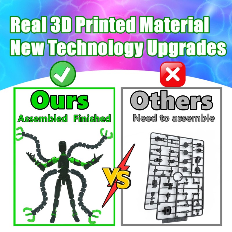 ULTHOOL Titan 13 Action Figure,Assembly Completed 3D Printed T13 Multi-Jointed