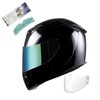 1STorm Motorcycle Full Face Helmet Skull King Glossy Black+ One