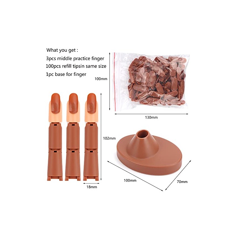 LIONVISON Dedos de práctica de uñas para uñas acrílicas, juego