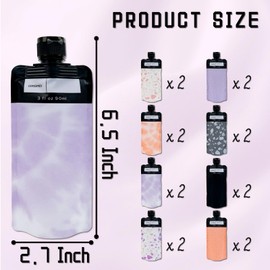Binxus 16 PCS Leak Proof Empty Squeeze Pouches, Portable Travel Fluid Makeup Packing Bag Plastic Refillable Squeeze Pouches for Shampoo Conditioner Lotion Soap Hand Soap (Colorful)
