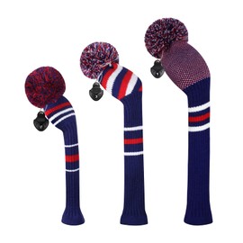 Scott Edward Knit Golf Head Covers for Woods Set of 3 Fits Well Driver(460cc) Fairway Wood and Hybrid(UT) The Perfect Change for Golf Bag