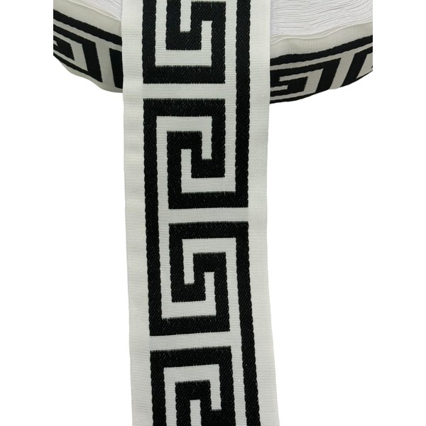 Drapery trim 3.5" wide, geometrical pattern. Contemprorary (#41 Greek Black