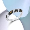 Santuzza 925 Sterling Silver Ring Python Pattern Black Spinel White