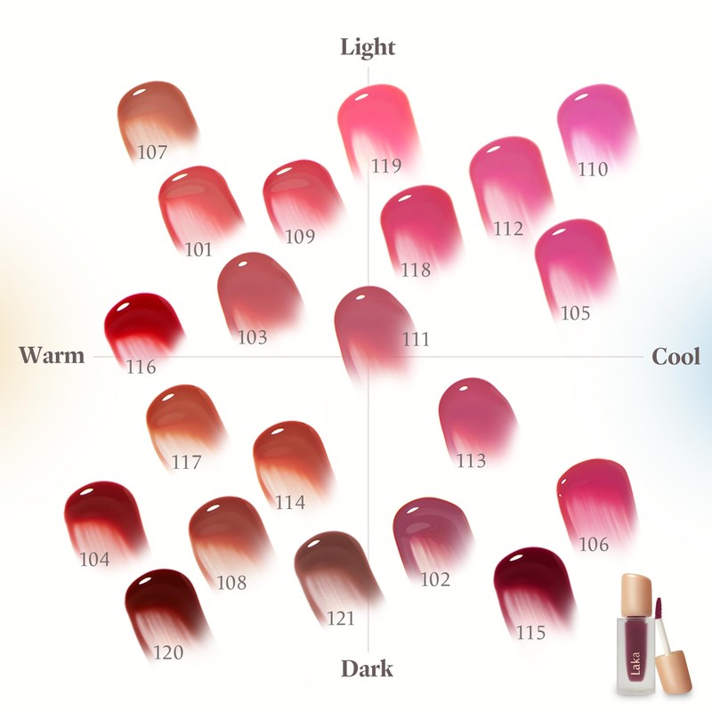 Laka Fruity Glam Tint #108 Salty Lip Color, Genuine Japanese