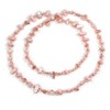 Avalaya Long Pastel Pink Shell Nugget and Pink Faceted Glass