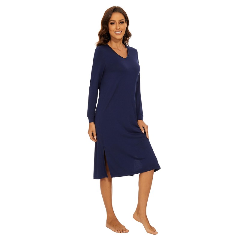 WiWi Viscose from Bamboo Nightgowns for Women Long Sleeve Nightgown
