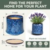TOSELBAI 11 Inch Ceramic Planter Pot with Saucer Drainage Leak-Proof
