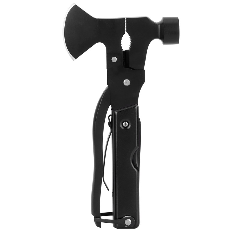 15In1 Axe Hammer MultiFunctional Camping Survival Screwdrivers Pliers Bottle Opener(Black