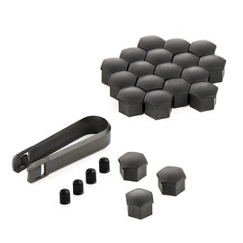 LST 20x 17 mm schwarz Matte Sechskantkappen Radschrauben Abdeck Kappen