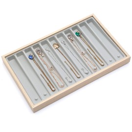 ORIGIA Stackable Jewelry Organizer Trays Accessories Storage Box for Drawer Dresser Wardrobe, Gadgets Display Showcase, Set of 3