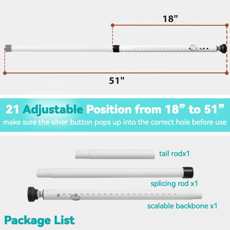 Window Security Bars, 18"-51" Adjustable Window Bars Security Inside, Burglar