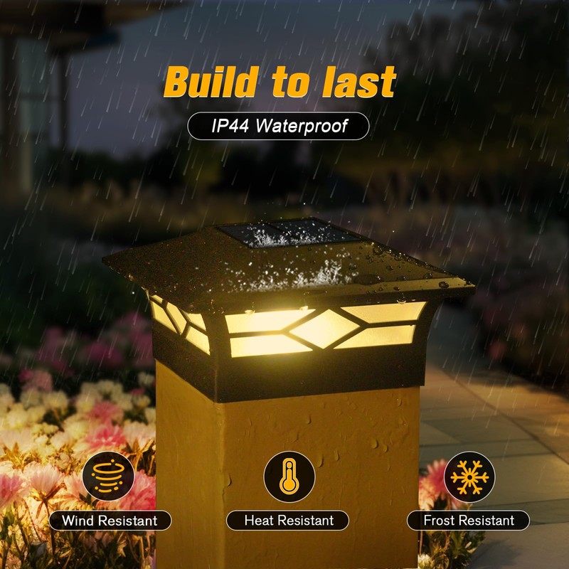 Solar Post Cap Lights Outdoor 8pack, Waterproof Solar Powered Deck