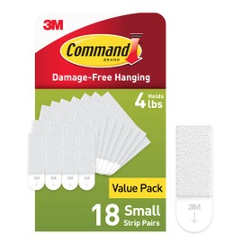 Command 5 lb Small Picture Hanging Strips 18 Pairs (36 Command Strips), Damage-Free Hanging Picture Hangers, No Tools Wall Hanging Strips for Christmas Decorations