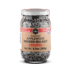 SMP Applewood Smoked Sea Salt – 100% Natural Gourmet Finishing Salt, Cold Smoked for 10 Days, Rich & Bold Flavor, Perfect for Meat, Seafood & Vegetables, No Preservatives - 9.38 oz