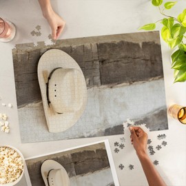 Lantern Press 1000 Piece Jigsaw Puzzle, Cowboy Hat Hanging